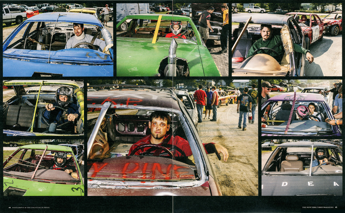 Demolition Derby Driver Portraits. The New York Times Magazine.