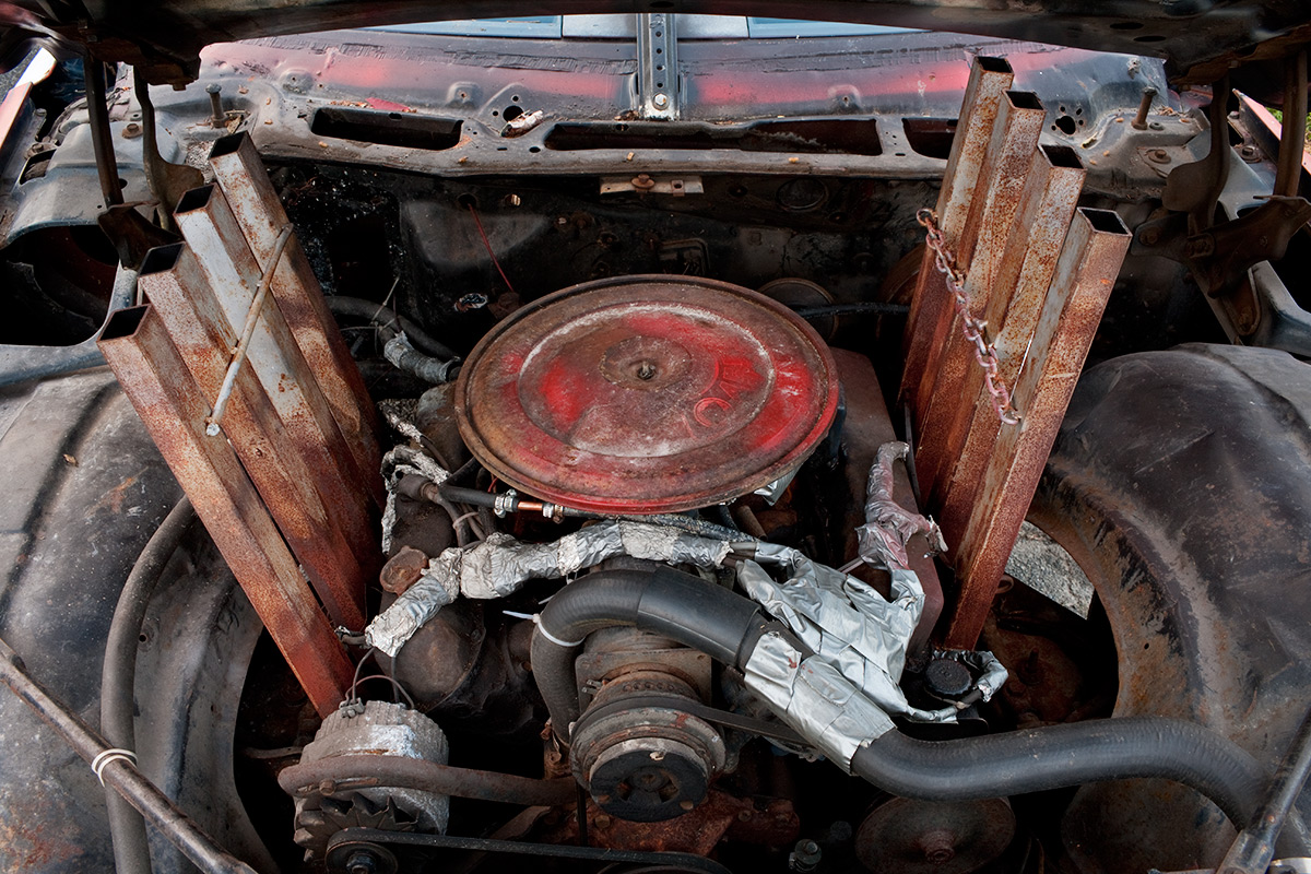 Demolition Derby Car Motor. Essex County, NY.