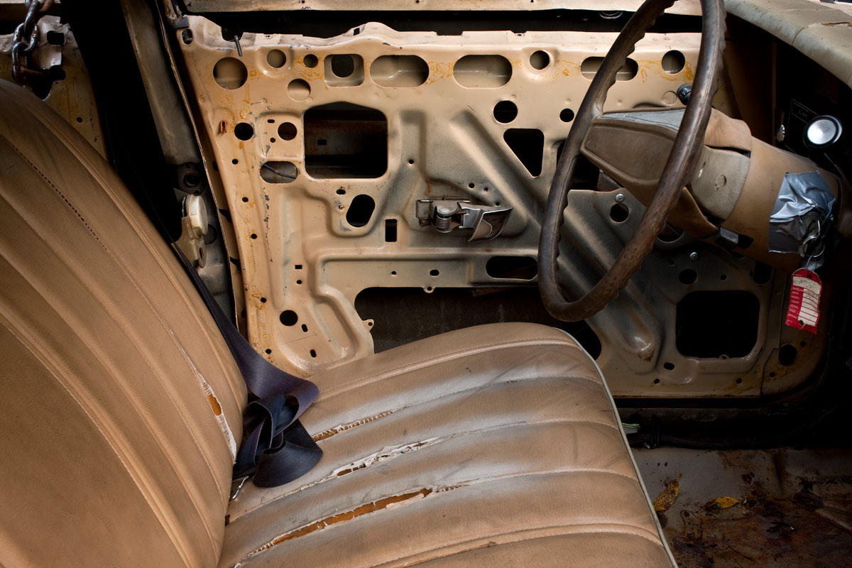 Demolition Derby Car Interior. Essex County, NY.