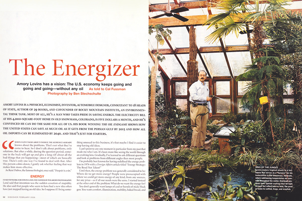 Amory Lovins. Aspen CO. Discover Magazine.