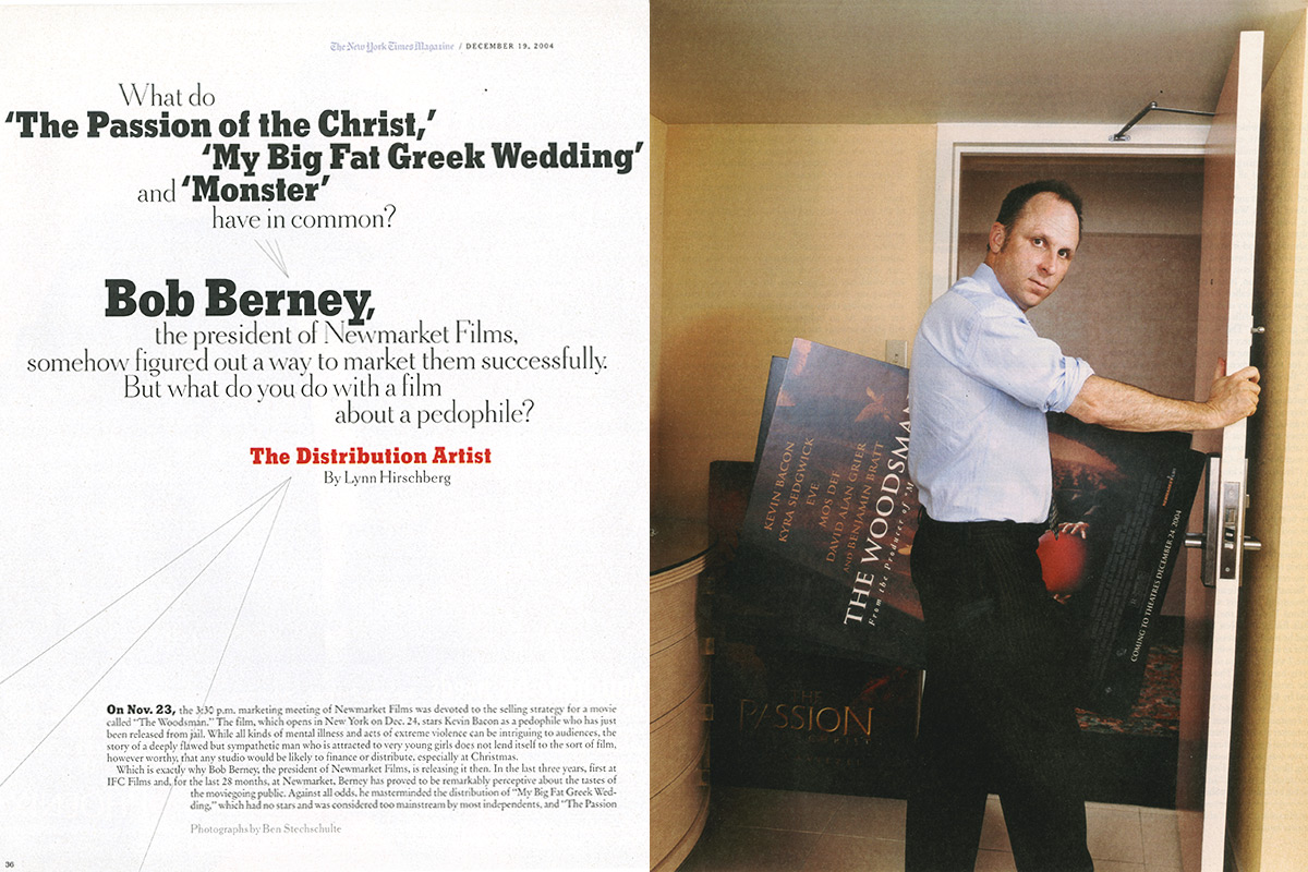 Bob Berney, The Distribution Artist. Orlando, FL. The New York Times Magazine.